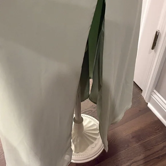 Chic One Shoulder Dress in Soft Sage Green - Picture 3 of 11